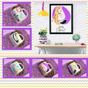 Colorful Mugs & Art Prints - Featuring Stylish, Glamorous, Fashion Muses! 🔮🌸